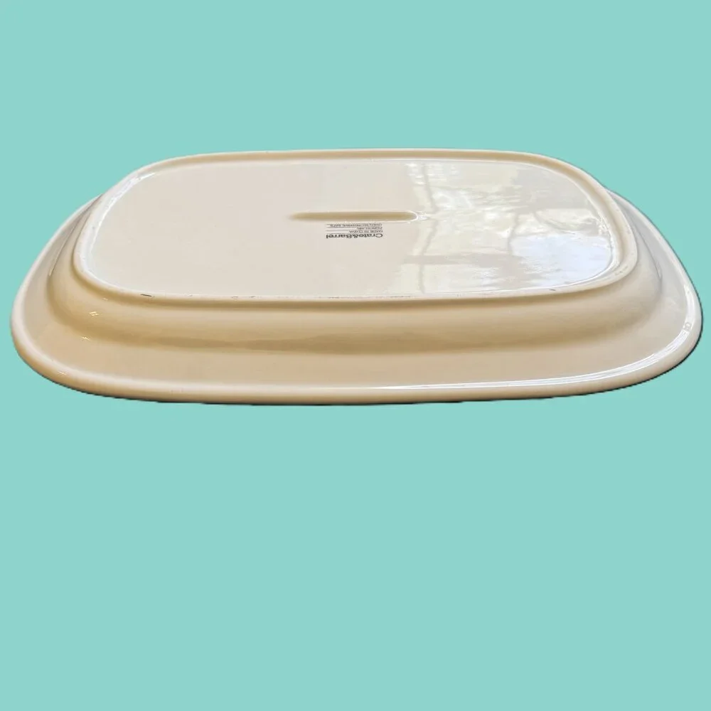 White Crate & Barrel set of 2 Rectangle Serving Dishes Stoneware 13